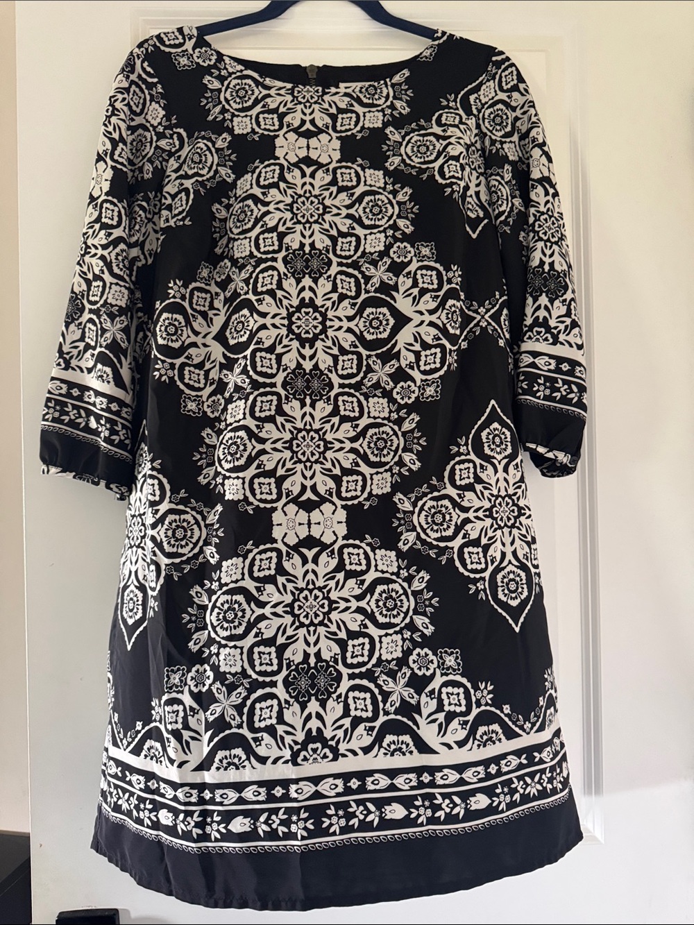 Old Navy Black and White Medallion Midi Dress